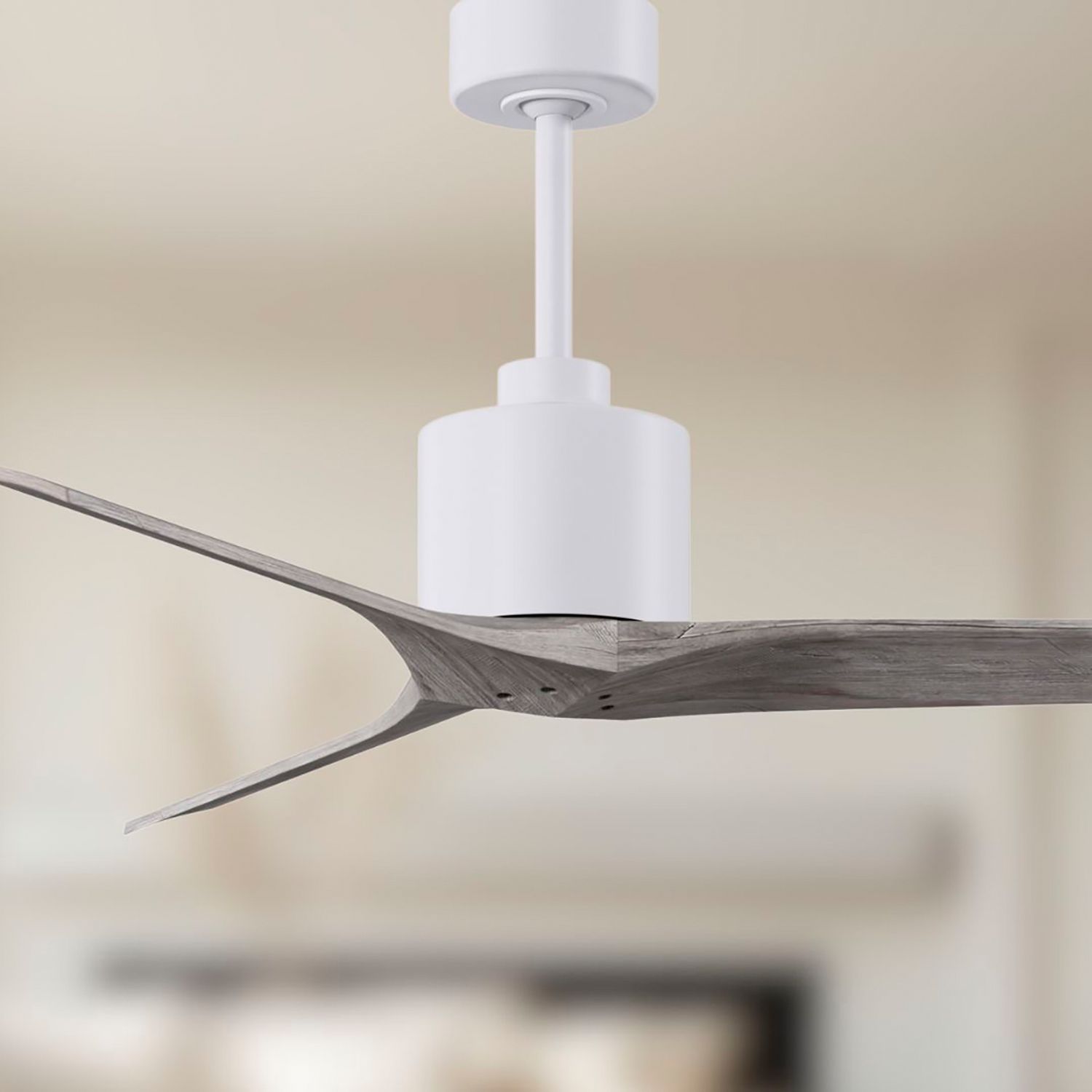 Image 5 52" Matthews Mollywood White Barnwood Damp Ceiling Fan with Remote more views