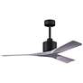 52" Matthews Nan Black and Barnwood Outdoor Ceiling Fan with Remote