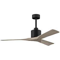 52&quot; Matthews Nan Black and Gray Ash Outdoor Ceiling Fan with Remote