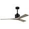 52" Matthews Nan Black and Gray Ash Outdoor Ceiling Fan with Remote