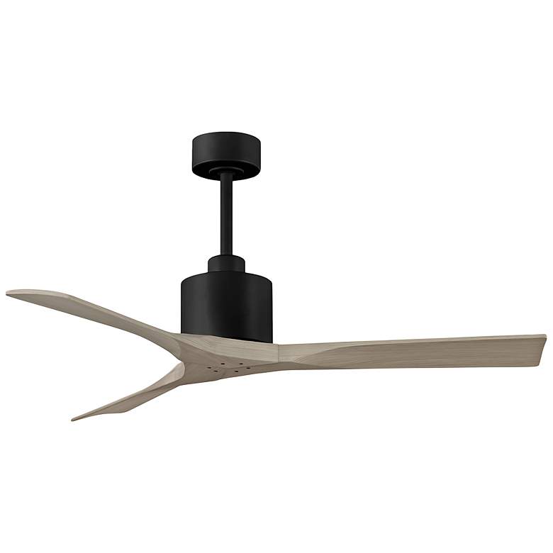 Image 3 52" Matthews Nan Black and Gray Ash Outdoor Ceiling Fan with Remote more views