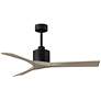 52" Matthews Nan Black and Gray Ash Outdoor Ceiling Fan with Remote