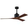52" Matthews Nan Black and Walnut Outdoor Ceiling Fan with Remote