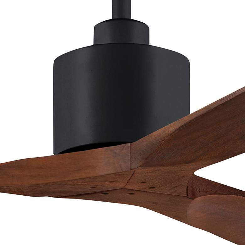 Image 2 52" Matthews Nan Black and Walnut Outdoor Ceiling Fan with Remote more views