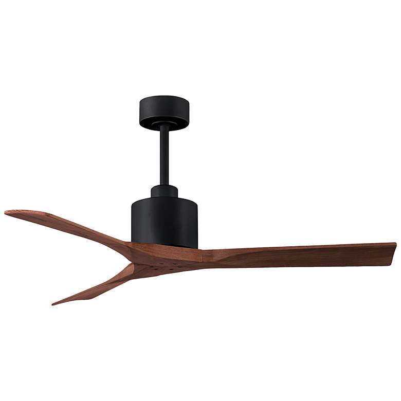Image 3 52" Matthews Nan Black and Walnut Outdoor Ceiling Fan with Remote more views
