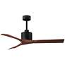 52" Matthews Nan Black and Walnut Outdoor Ceiling Fan with Remote