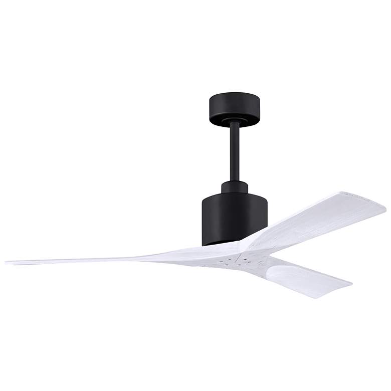 Image 1 52" Matthews Nan Black and White Outdoor Ceiling Fan with Remote