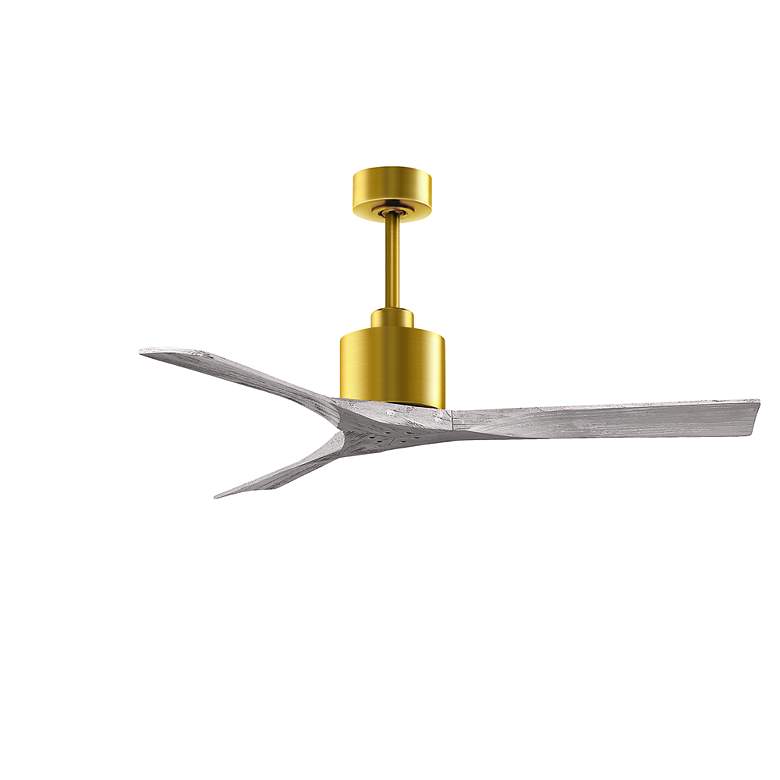 Image 2 52" Matthews Nan Brass and Barnwood Outdoor Ceiling Fan with Remote more views
