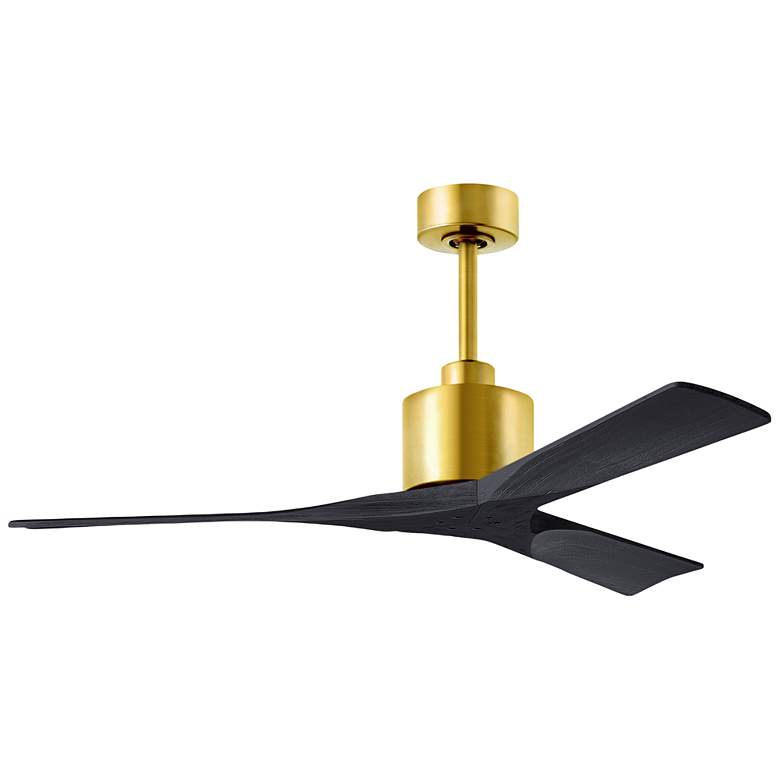 Image 1 52" Matthews Nan Brass and Black Outdoor Ceiling Fan with Remote