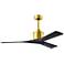 52" Matthews Nan Brass and Black Outdoor Ceiling Fan with Remote