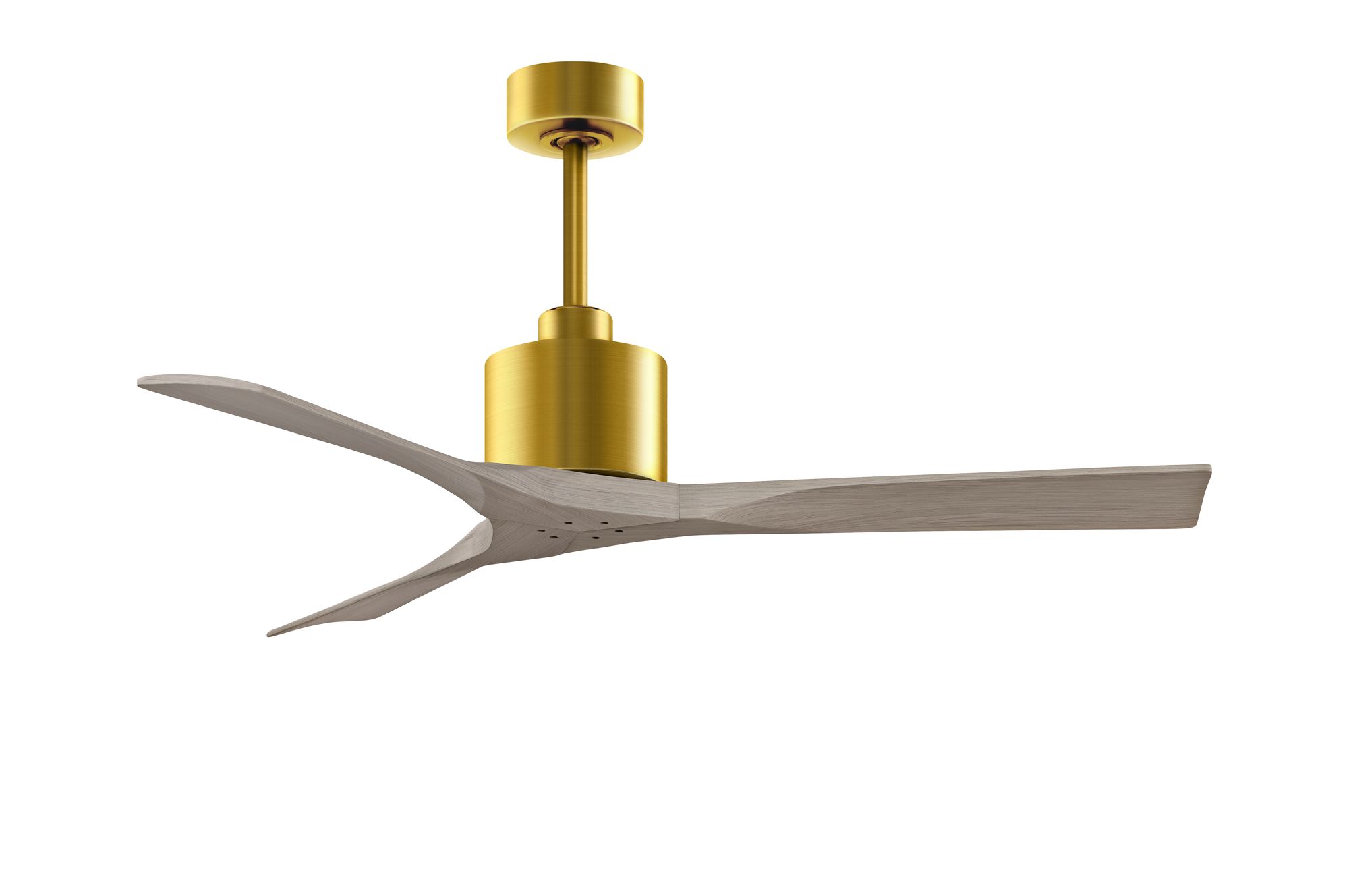 Image 2 52" Matthews Nan Brass and Gray Ash Outdoor Ceiling Fan with Remote more views