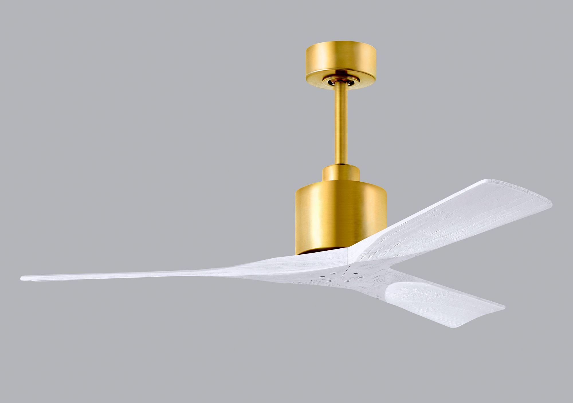 Thumbnail2 of 52" Matthews Nan Brass and White Outdoor Ceiling Fan with Remote more views