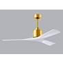2_52" Matthews Nan Brass and White Outdoor Ceiling Fan with Remote more views
