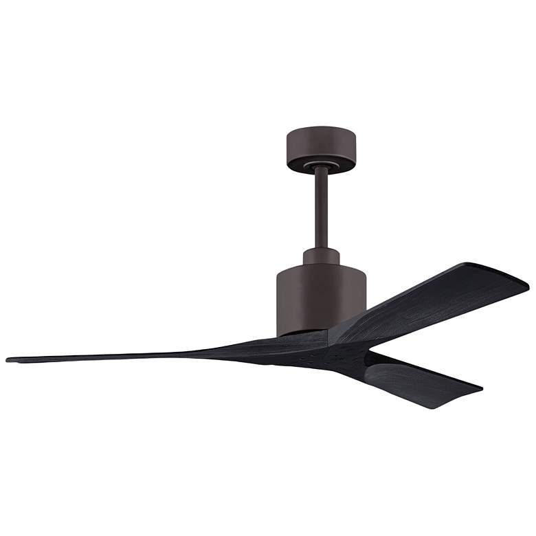 Image 1 52" Matthews Nan Bronze and Black Outdoor Ceiling Fan with Remote