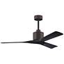 52" Matthews Nan Bronze and Black Outdoor Ceiling Fan with Remote
