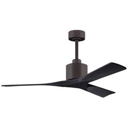 52&quot; Matthews Nan Bronze and Black Outdoor Ceiling Fan with Remote