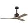 52" Matthews Nan Bronze and Gray Ash Outdoor Ceiling Fan with Remote