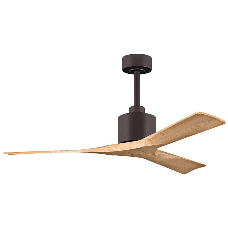 Image 1 52" Matthews Nan Bronze and Maple Outdoor Ceiling Fan with Remote