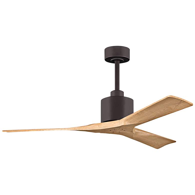 Image 1 52" Matthews Nan Bronze and Maple Outdoor Ceiling Fan with Remote