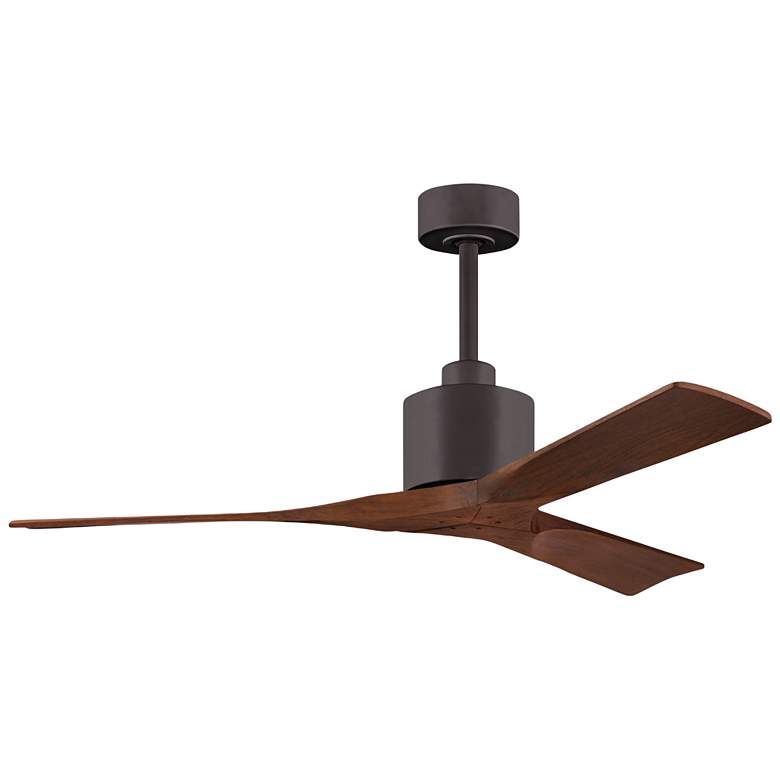 Image 1 52 inch Matthews Nan Bronze and Walnut Outdoor Ceiling Fan with Remote