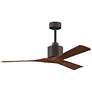 52" Matthews Nan Bronze and Walnut Outdoor Ceiling Fan with Remote