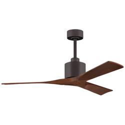 52&quot; Matthews Nan Bronze and Walnut Outdoor Ceiling Fan with Remote