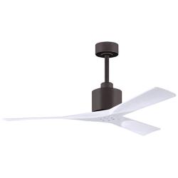 52" Matthews Nan Bronze and White Outdoor Ceiling Fan with Remote