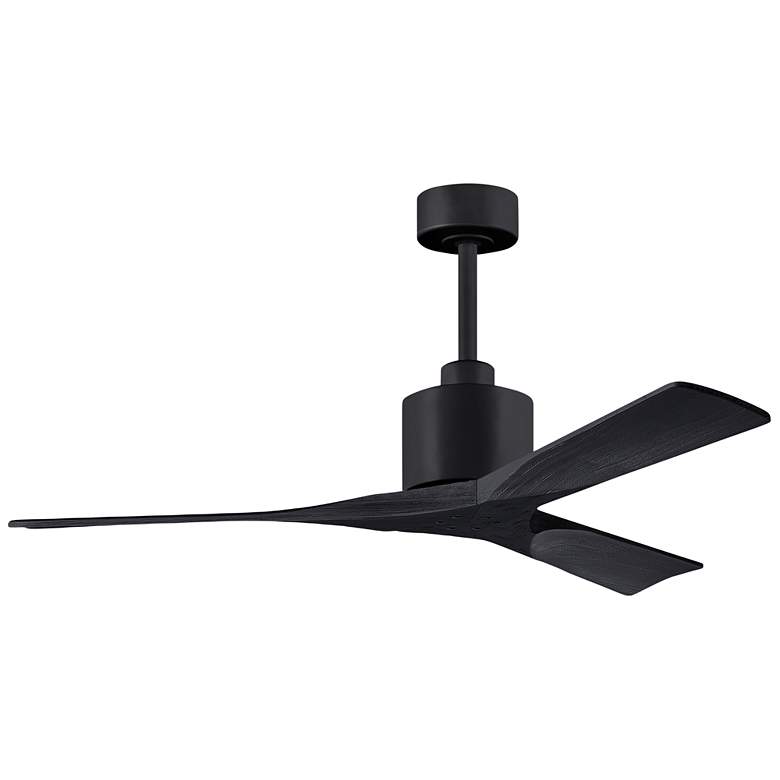 Image 1 52" Matthews Nan Matte Black Outdoor Ceiling Fan with Remote