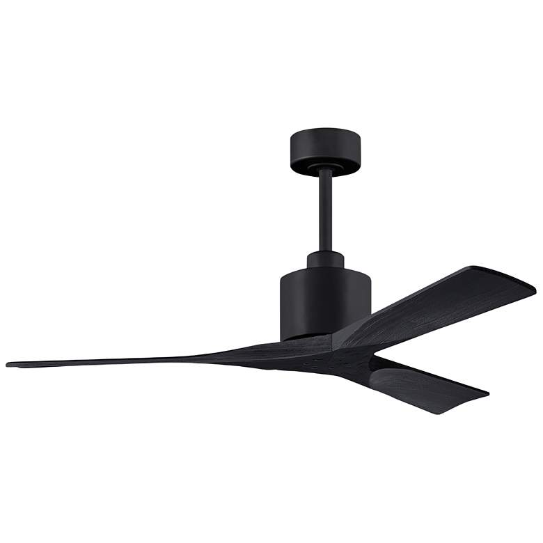 Image 1 52 inch Matthews Nan Matte Black Outdoor Ceiling Fan with Remote