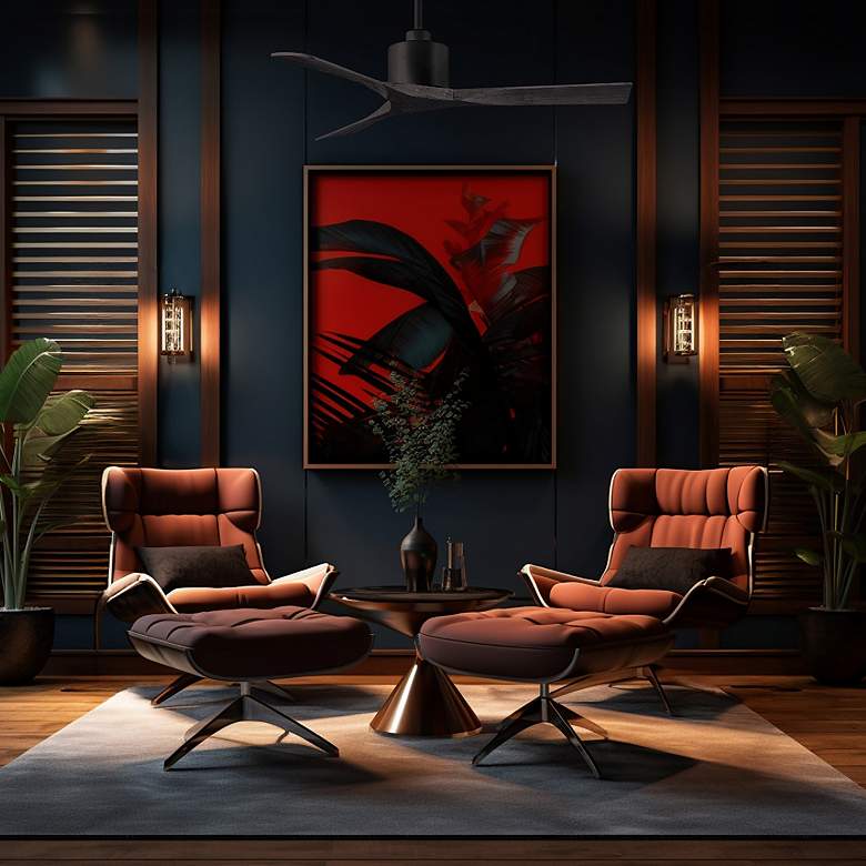 Image 3 52" Matthews Nan Matte Black Outdoor Ceiling Fan with Remote more views