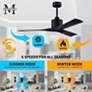 6_52" Matthews Nan Matte Black Outdoor Ceiling Fan with Remote more views