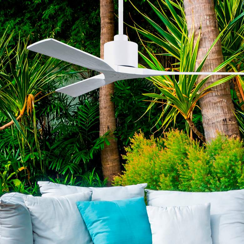 Image 1 52" Matthews Nan Matte White Outdoor Ceiling Fan with Remote