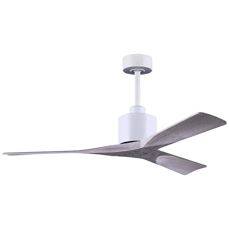 Image 1 52" Matthews Nan White and Barnwood Outdoor Ceiling Fan with Remote