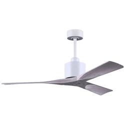 52&quot; Matthews Nan White and Barnwood Outdoor Ceiling Fan with Remote