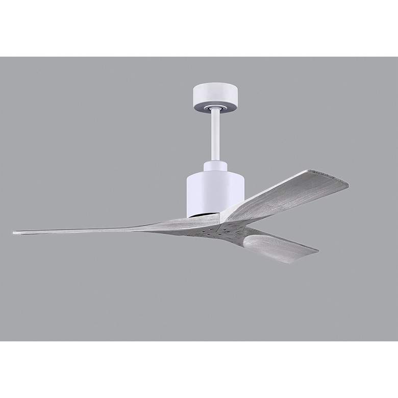 Image 3 52" Matthews Nan White and Barnwood Outdoor Ceiling Fan with Remote more views
