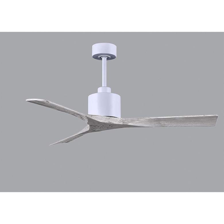 Image 4 52" Matthews Nan White and Barnwood Outdoor Ceiling Fan with Remote more views