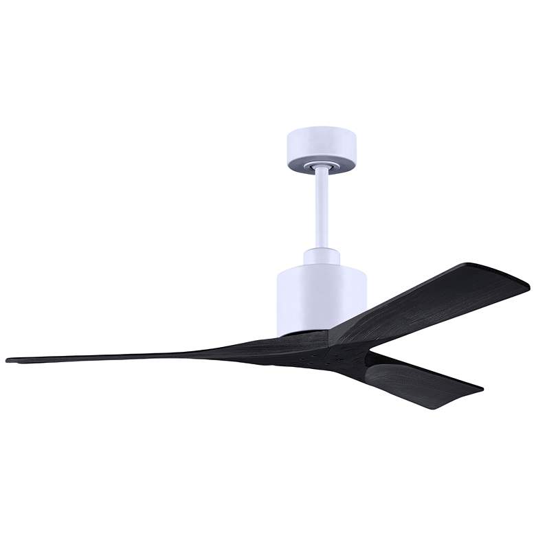 Image 1 52" Matthews Nan White and Black Outdoor Ceiling Fan with Remote