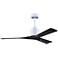 52" Matthews Nan White and Black Outdoor Ceiling Fan with Remote