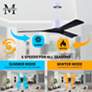52" Matthews Nan White and Black Outdoor Ceiling Fan with Remote