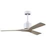 52" Matthews Nan White and Gray Ash Outdoor Ceiling Fan with Remote