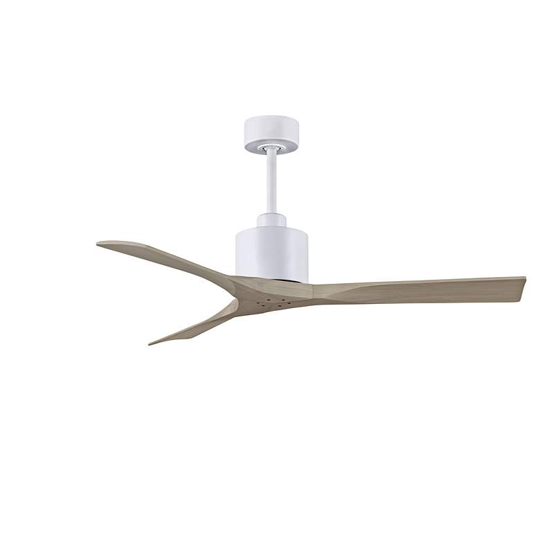 Image 2 52" Matthews Nan White and Gray Ash Outdoor Ceiling Fan with Remote more views