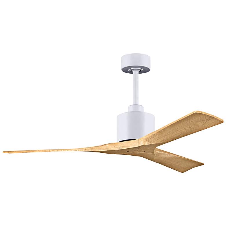 Image 1 52" Matthews Nan White and Maple Outdoor Ceiling Fan with Remote