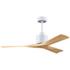 52" Matthews Nan White and Maple Outdoor Ceiling Fan with Remote