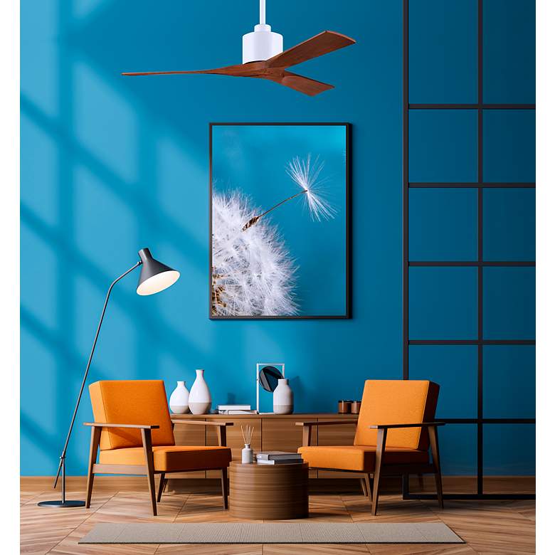 Image 4 52" Matthews Nan White and Walnut Outdoor Ceiling Fan with Remote more views