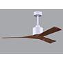 5_52" Matthews Nan White and Walnut Outdoor Ceiling Fan with Remote more views