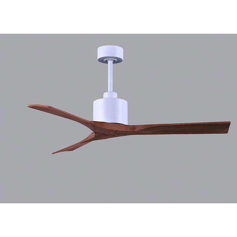 Image 6 52" Matthews Nan White and Walnut Outdoor Ceiling Fan with Remote more views