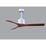 6_52" Matthews Nan White and Walnut Outdoor Ceiling Fan with Remote more views