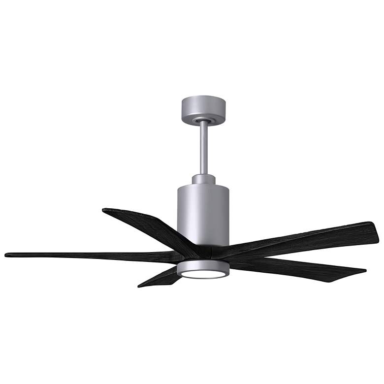 Image 1 52 inch Matthews PA5 LED Brushed Nickel Black 5-Blade Ceiling Fan