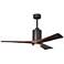 52" Matthews Patricia-3 Bronze Walnut LED Damp Ceiling Fan with Remote