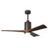 52" Matthews Patricia-3 Bronze Walnut LED Damp Ceiling Fan with Remote